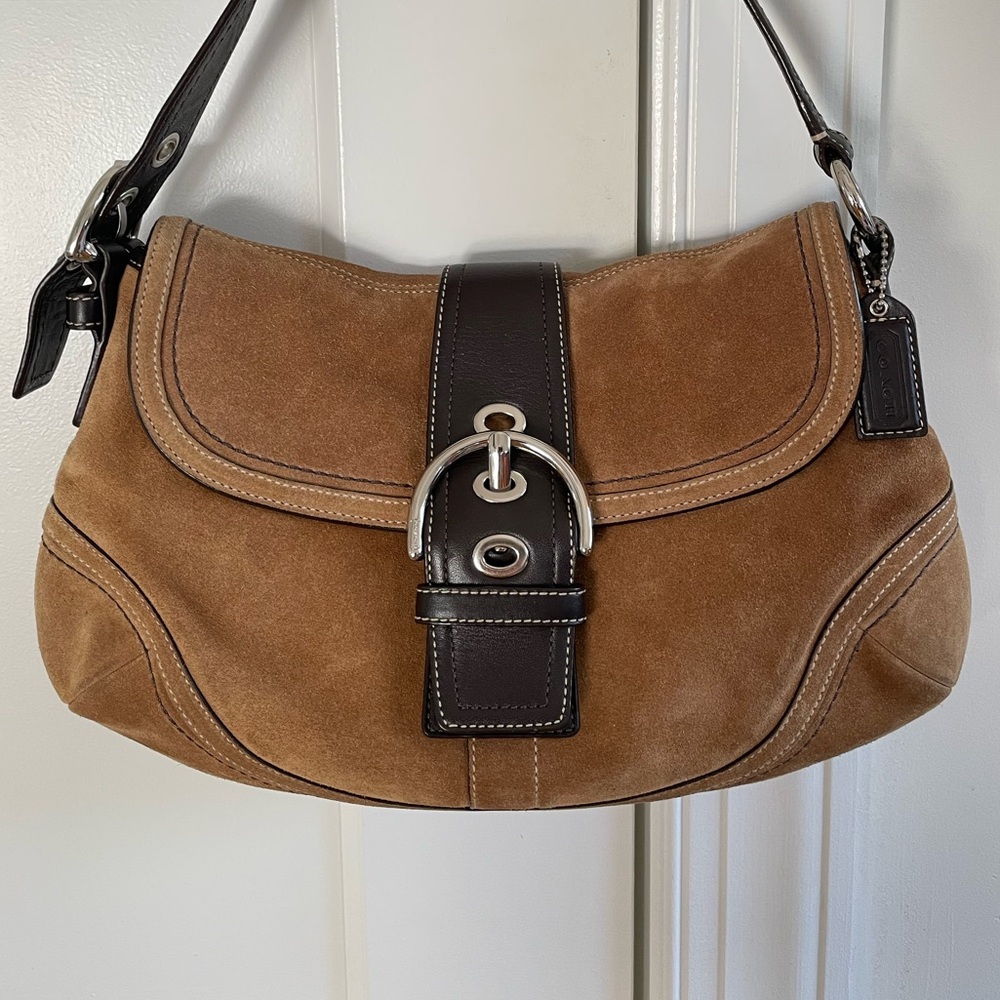 Coach Soho Light Brown Suede Shoulder Bag